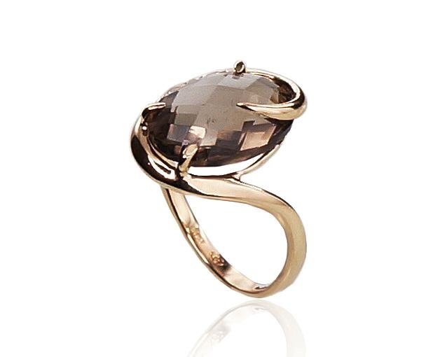 Gold ring with Zirkons , Smoky Quarz - Image 2
