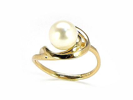 Gold ring with Fresh-water Pearl - Image 2