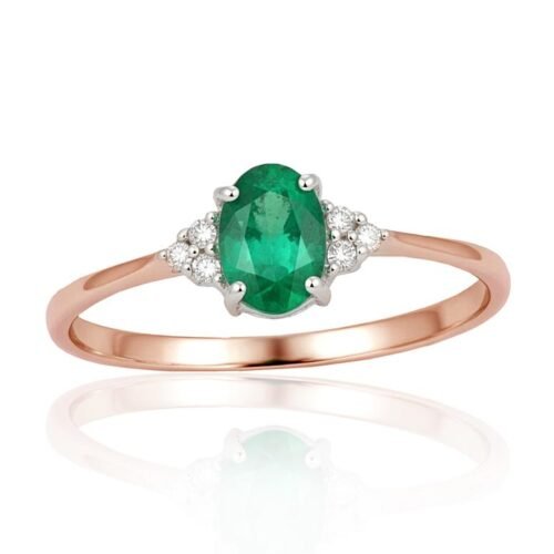 Gold ring with Diamonds , Emerald