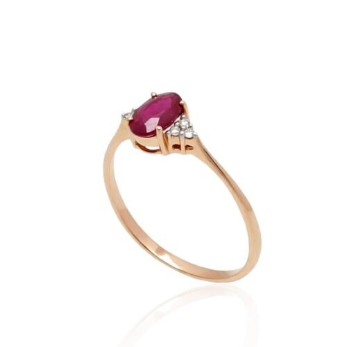 Alternative view of Gold ring with Diamonds , Ruby