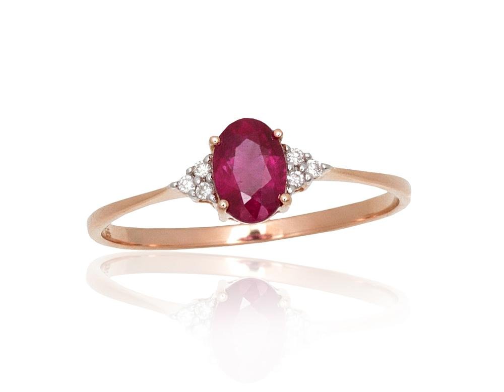 Gold ring with Diamonds , Ruby