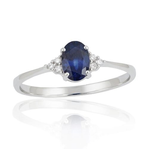 Gold ring with Diamonds , Sapphire