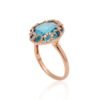 Gold ring with Diamonds , Blue Topaz - Image 2