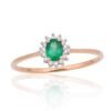 Gold ring with Diamonds , Emerald