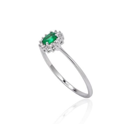 Alternative view of Gold ring with Diamonds , Emerald
