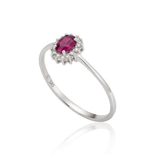 Alternative view of Gold ring with Diamonds , Ruby