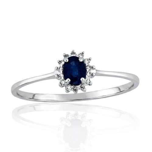 Gold ring with Diamonds , Sapphire
