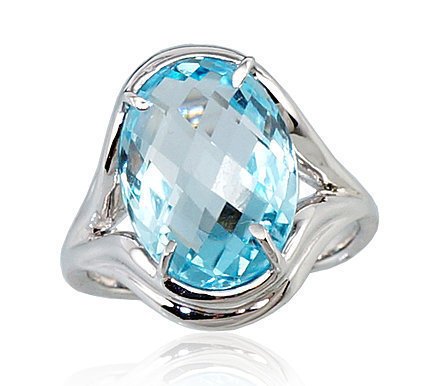 Gold ring with Sky Blue Topaz