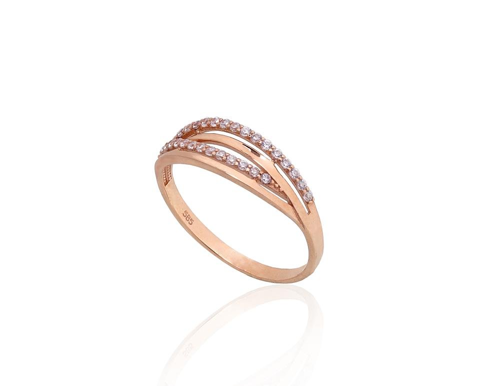 Gold ring with Zirkons - Image 2