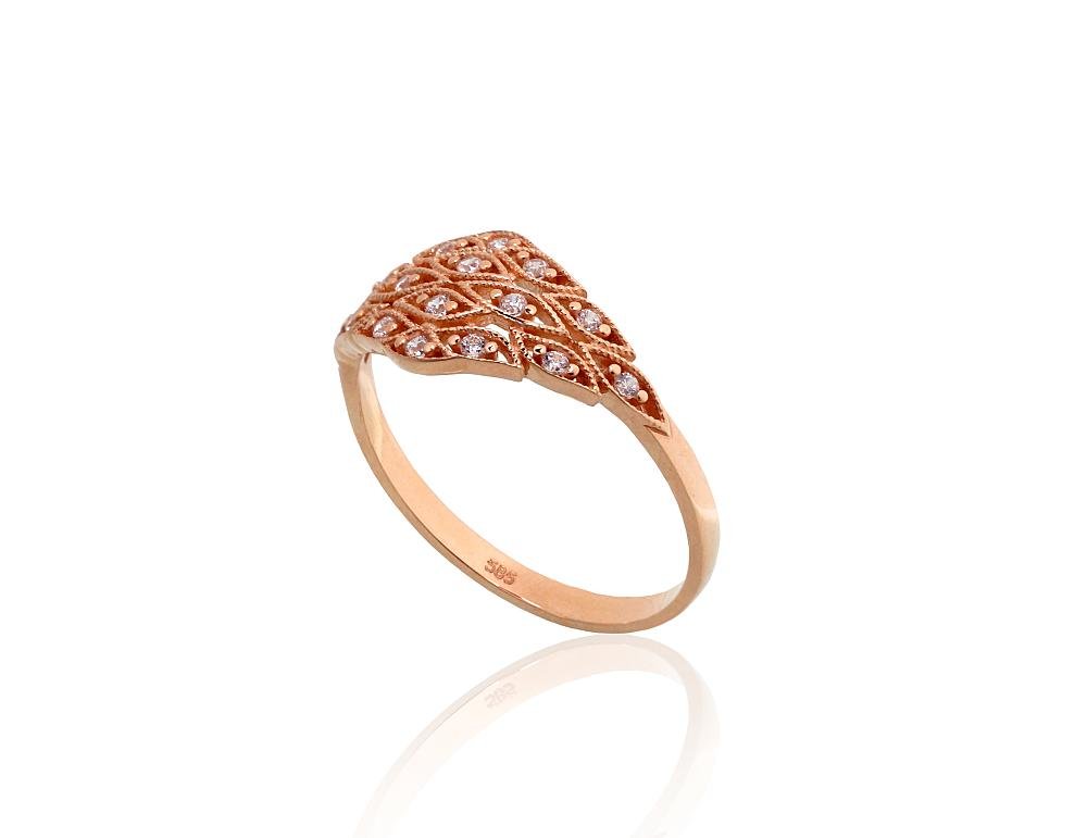 Gold ring with Zirkons - Image 2