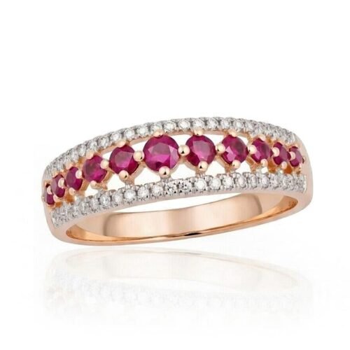 Gold ring with Diamonds , Ruby