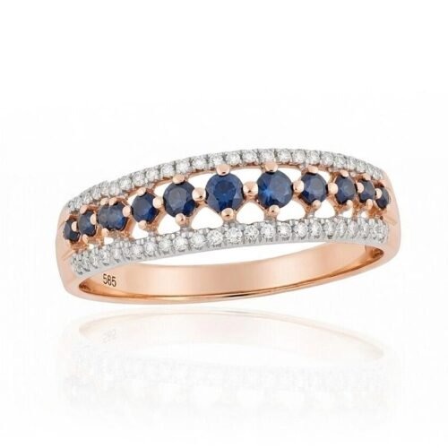 Gold ring with Diamonds , Sapphire
