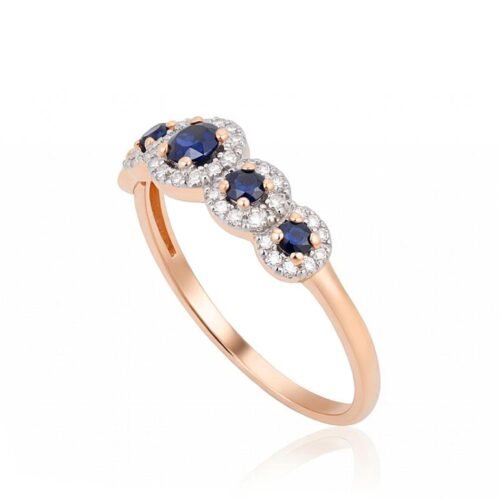 Alternative view of Gold ring with Diamonds , Sapphire