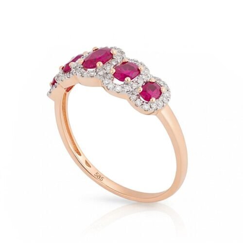 Alternative view of Gold ring with Diamonds , Ruby