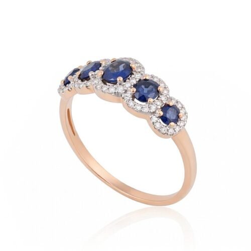 Alternative view of Gold ring with Diamonds , Sapphire