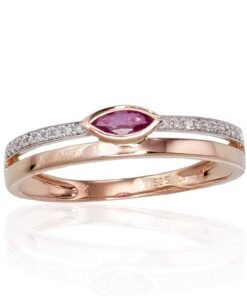 Gold ring with Diamonds , Ruby