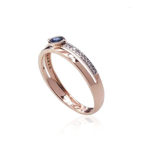 Alternative view of Gold ring with Diamonds , Sapphire
