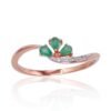 Gold ring with Diamonds , Emerald