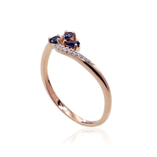 Alternative view of Gold ring with Diamonds , Sapphire
