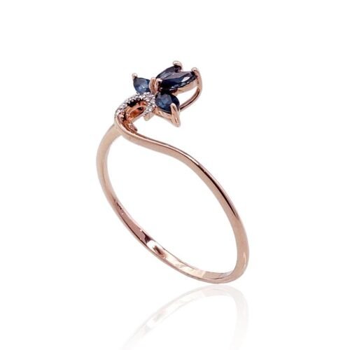 Alternative view of Gold ring with Diamonds , Sapphire
