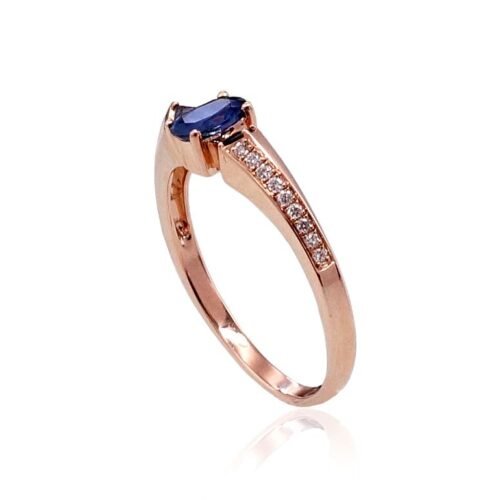 Alternative view of Gold ring with Diamonds , Sapphire
