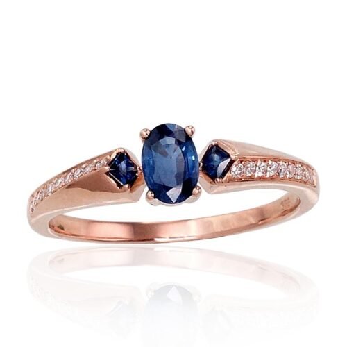 Gold ring with Diamonds , Sapphire
