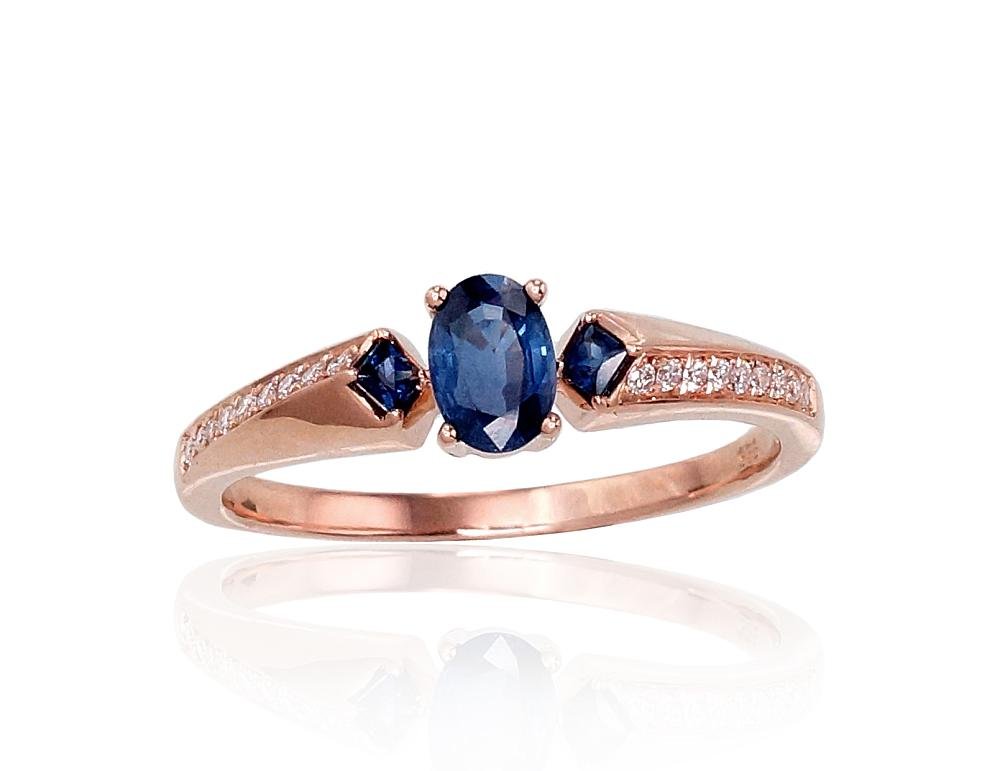 Gold ring with Diamonds , Sapphire