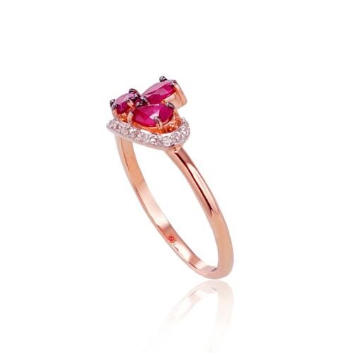 Alternative view of Gold ring with Diamonds , Ruby