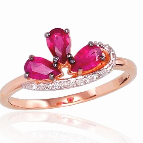 Gold ring with Diamonds , Ruby