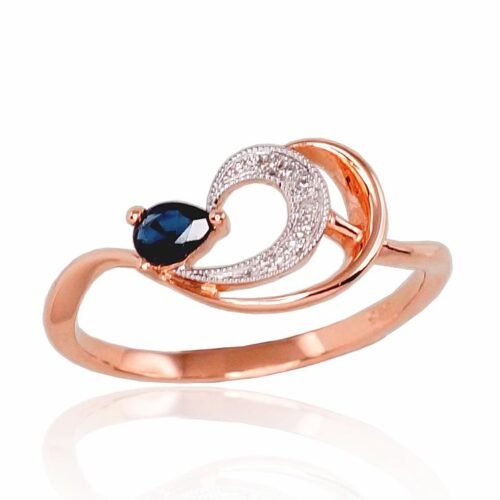 Gold ring with Diamonds , Sapphire