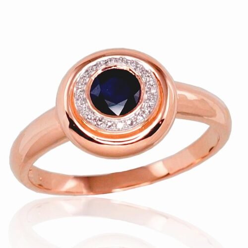 Gold ring with Diamonds , Sapphire