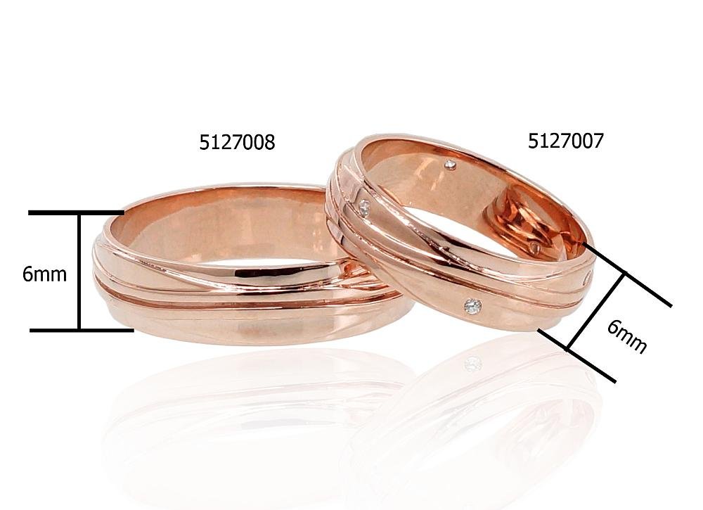 Gold wedding ring with Zirkons - Image 2