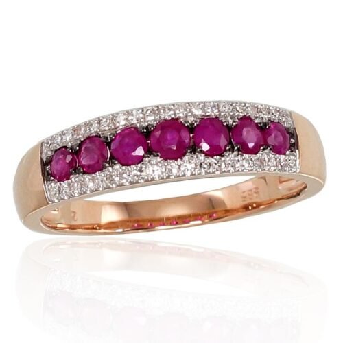 Gold ring with Diamonds , Ruby