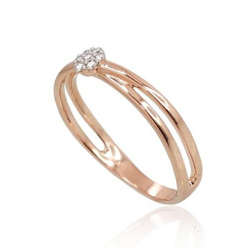 Alternative view of Gold ring with Diamonds