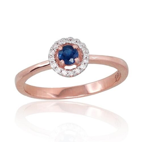 Gold ring with Diamonds , Sapphire