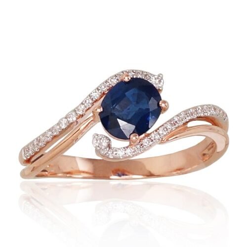 Gold ring with Diamonds , Sapphire