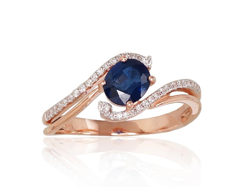 Gold ring with Diamonds , Sapphire