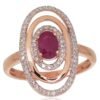 Gold ring with Diamonds , Ruby