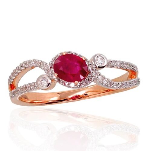 Gold ring with Diamonds , Ruby