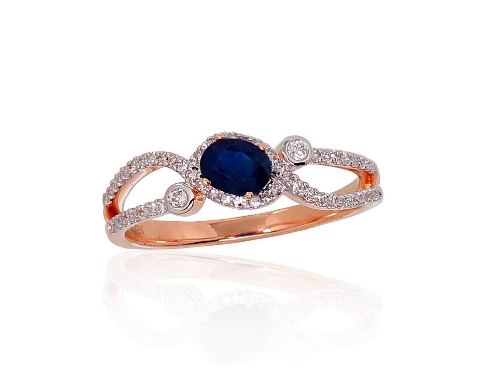 Gold ring with Diamonds , Sapphire