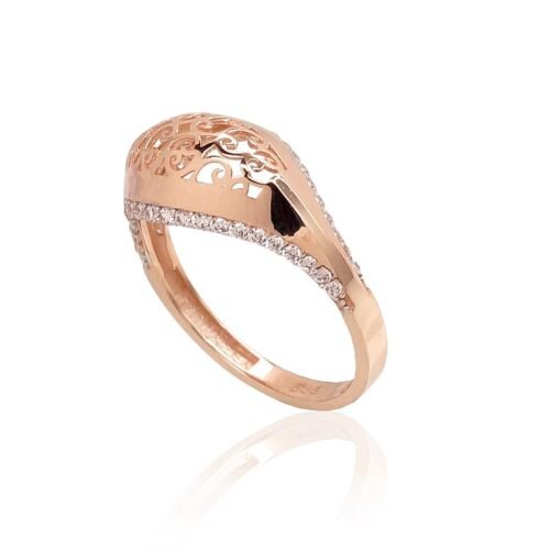 Alternative view of Gold ring with Zirkons