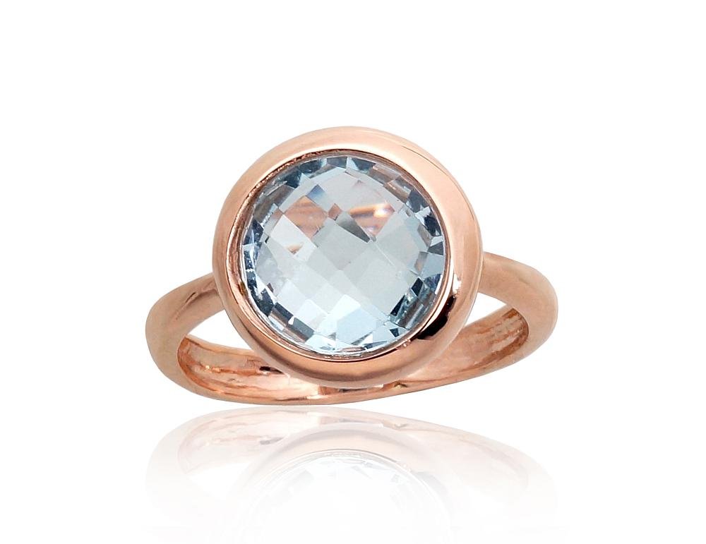 Gold ring with Sky Blue Topaz