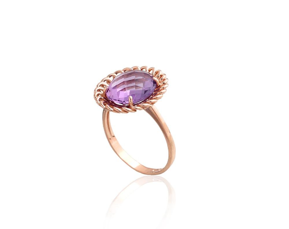 Gold ring with Amethyst - Image 2
