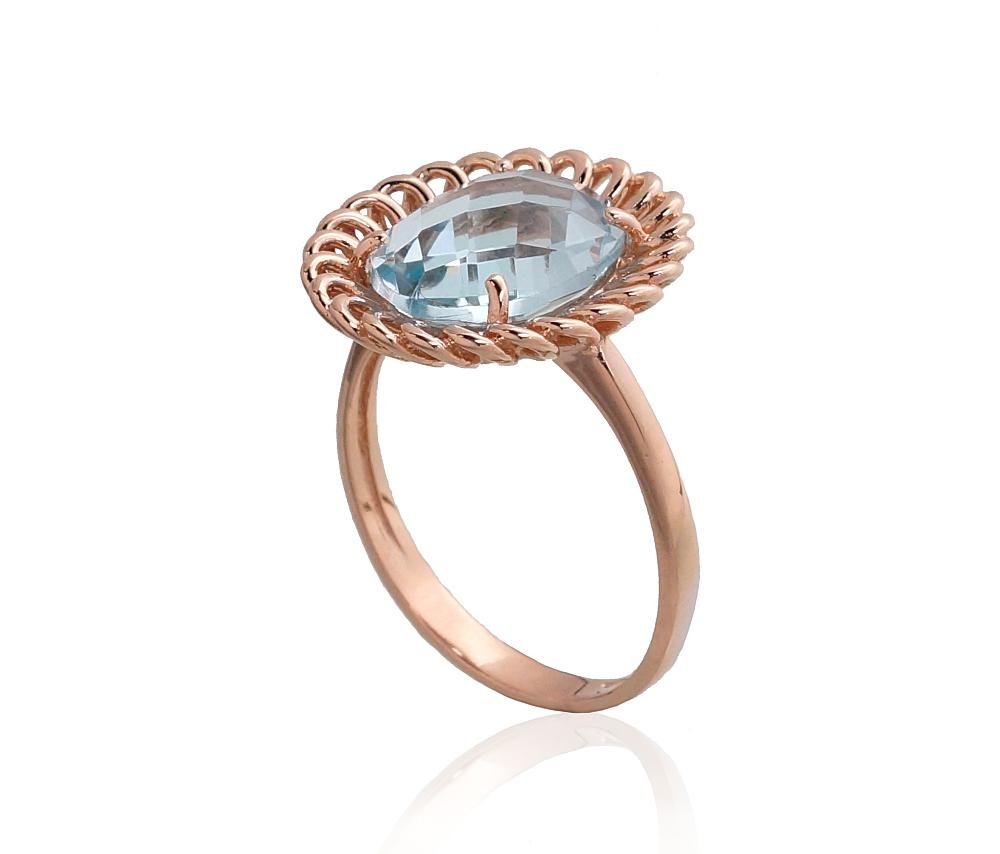 Gold ring with Sky Blue Topaz - Image 2
