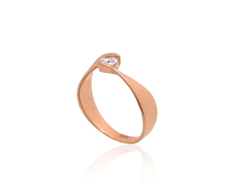 Gold ring with Zirkons - Image 2