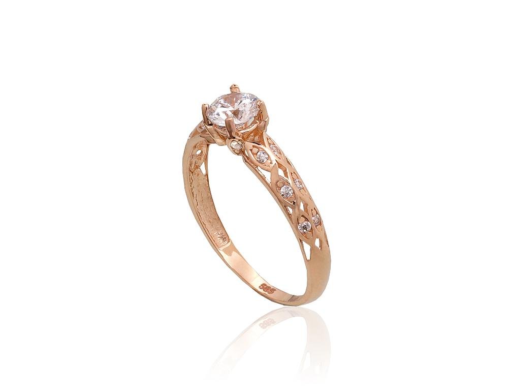 Gold ring with Zirkons - Image 2