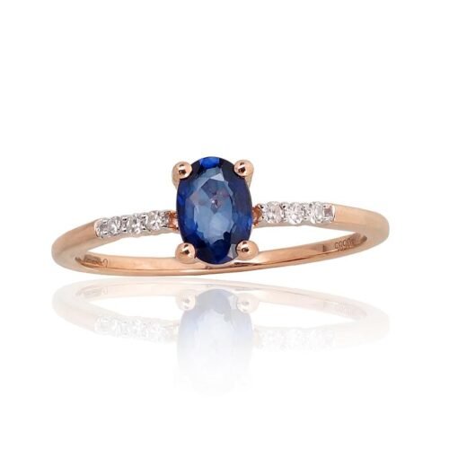 Gold ring with Diamonds , Sapphire