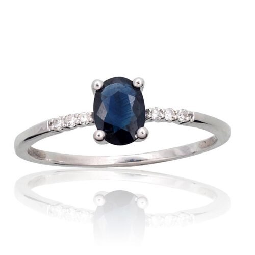 Gold ring with Diamonds , Sapphire