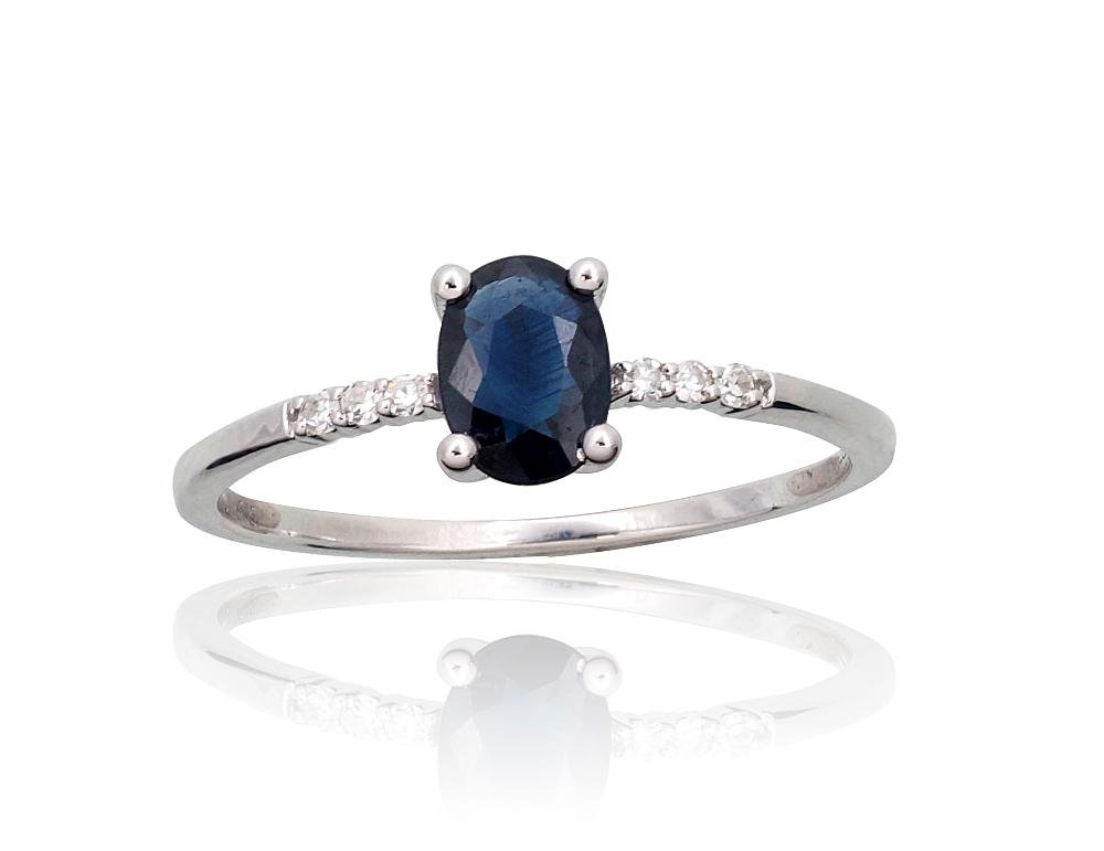 Gold ring with Diamonds , Sapphire