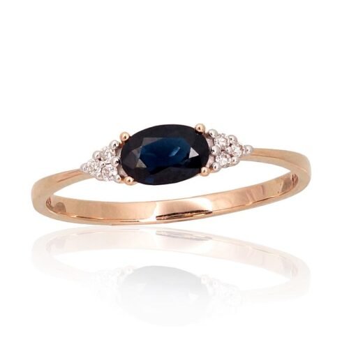 Gold ring with Diamonds , Sapphire